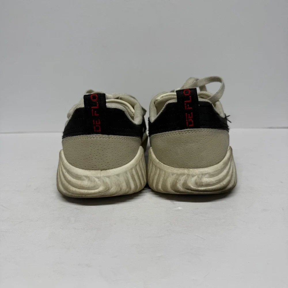 De Florance Cloudea Sneakers Cream Grey Black Suede Leather Low Top US 8 EU 38.5